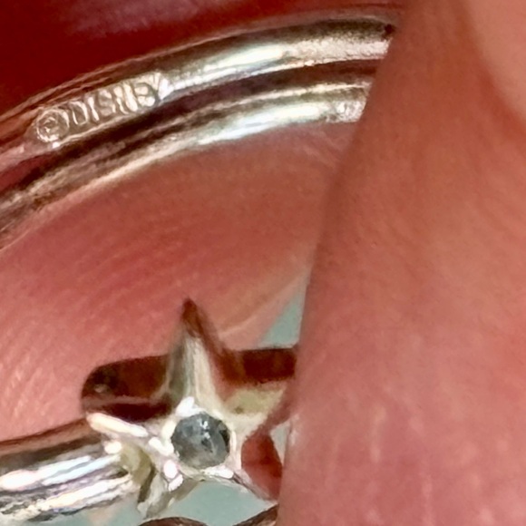 Disney - Silver Mickey and star double wire ring with blue crystals - size 5.25 - Picture 10 of 11